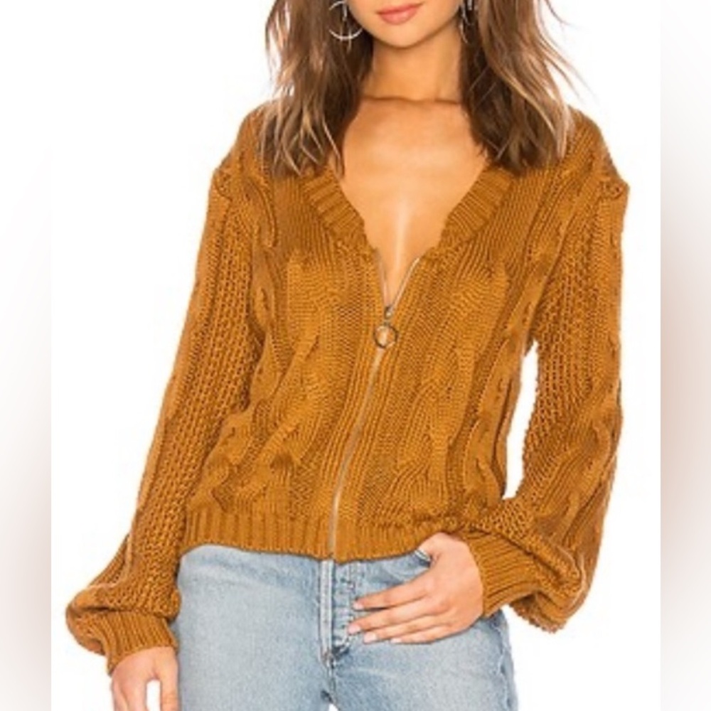 For Love And Lemons Amber Cable Knit Sweater
